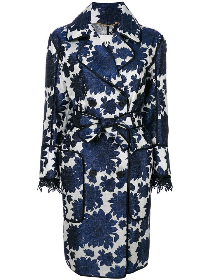 Bazar Deluxe Floral Belted Coat - Blue