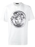 Versace Medusa T-shirt, Men's, Size: Large, White, Leather/rubber