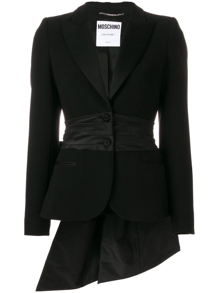 Moschino Asymmetric Bow Detail Blazer - Black