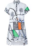 Novis Graphic Print Dress, Women's, Size: 2, White, Cotton