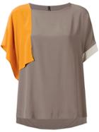 Pierantoniogaspari Contrast Draped Detail T-shirt - Nude & Neutrals