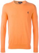 Polo Ralph Lauren Logo Patch Jumper, Men's, Size: Large, Yellow/orange, Cotton/cashmere