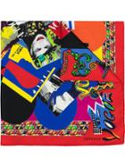 Versace Patterned Logo Scarf - Red