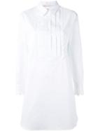 Burberry - Scalloped Shirt Dress - Women - Cotton/elastodiene - 12, White, Cotton/elastodiene