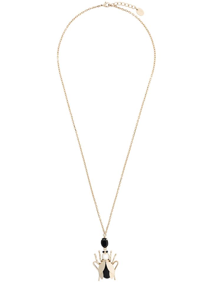 Red Valentino Beetle Pendant Necklace - Metallic