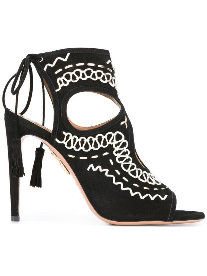 Aquazzura 'sexy Thing Folk' Sandals - Black