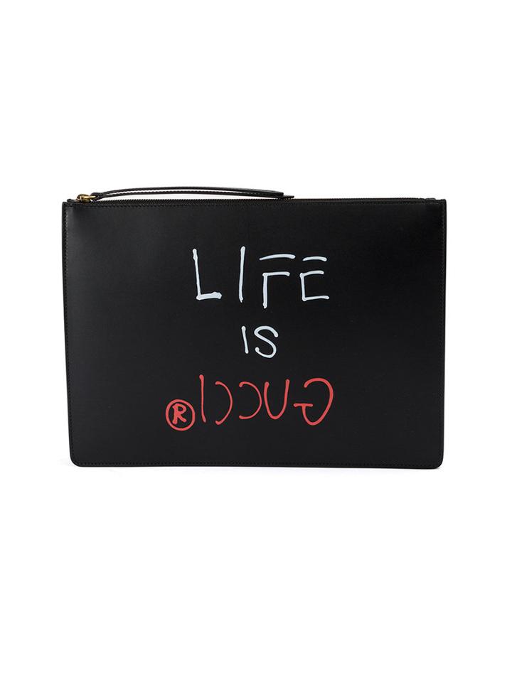 Gucci - Oversized Clutch Bag - Men - Leather - One Size, Black, Leather