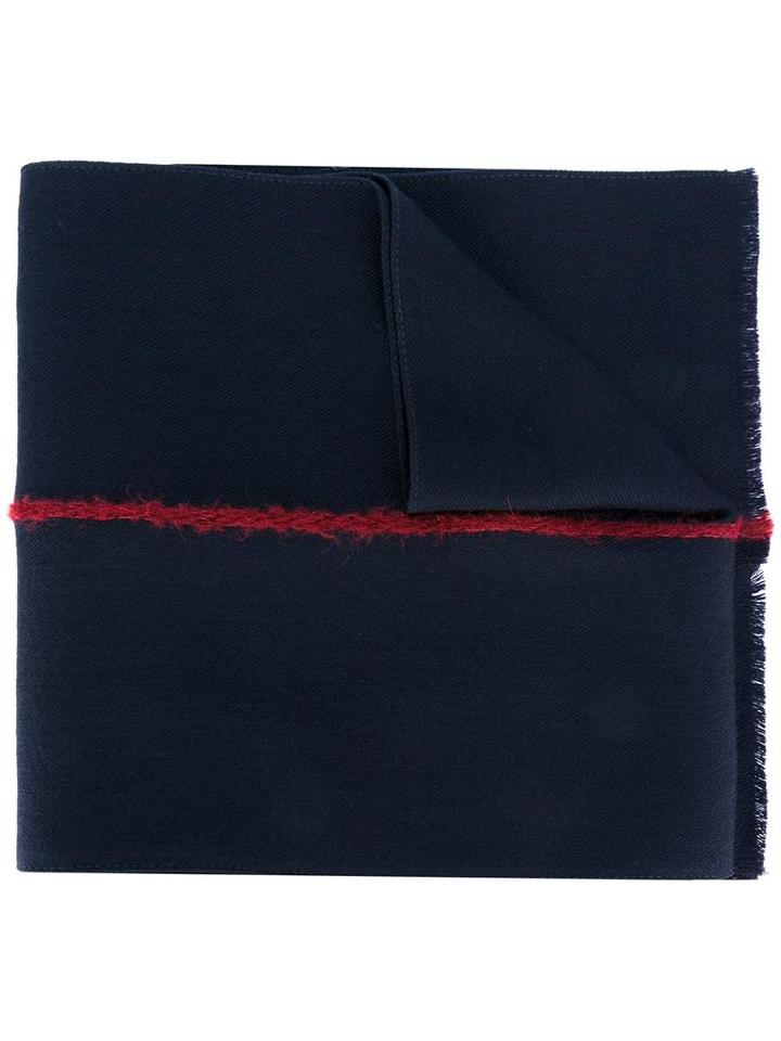 Paul Smith Contrast Stripe Scarf, Men's, Blue, Virgin Wool/mohair/acrylic/polyamide