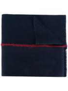 Paul Smith Contrast Stripe Scarf, Men's, Blue, Virgin Wool/mohair/acrylic/polyamide