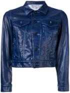 Cropped Jacket - Women - Cotton/artificial Leather - M, Blue, Cotton/artificial Leather, Comme Des Garçons Comme Des Garçons