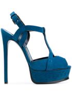 Casadei T-bar Platform Sandals - Blue