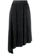 Isabel Marant Freja Flowing Velvet Skirt - Black