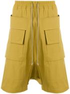 Rick Owens Drkshdw Drop-crotch Cargo Shorts - Yellow & Orange