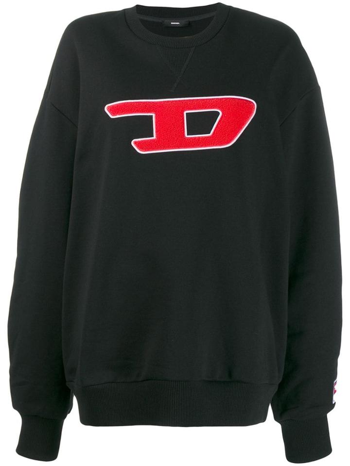 Diesel Contrast Logo Sweatshirt - Black