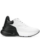 Alexander Mcqueen Two-tone Lace Up Sneakers - White
