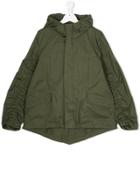 Marni Kids Zipped Hooded Jacket - Green