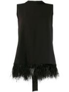 P.a.r.o.s.h. Faux-feather Embellished Blouse - Black
