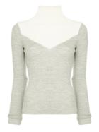 Tu Es Mon Trésor Panelled Turtleneck Sweater - Grey