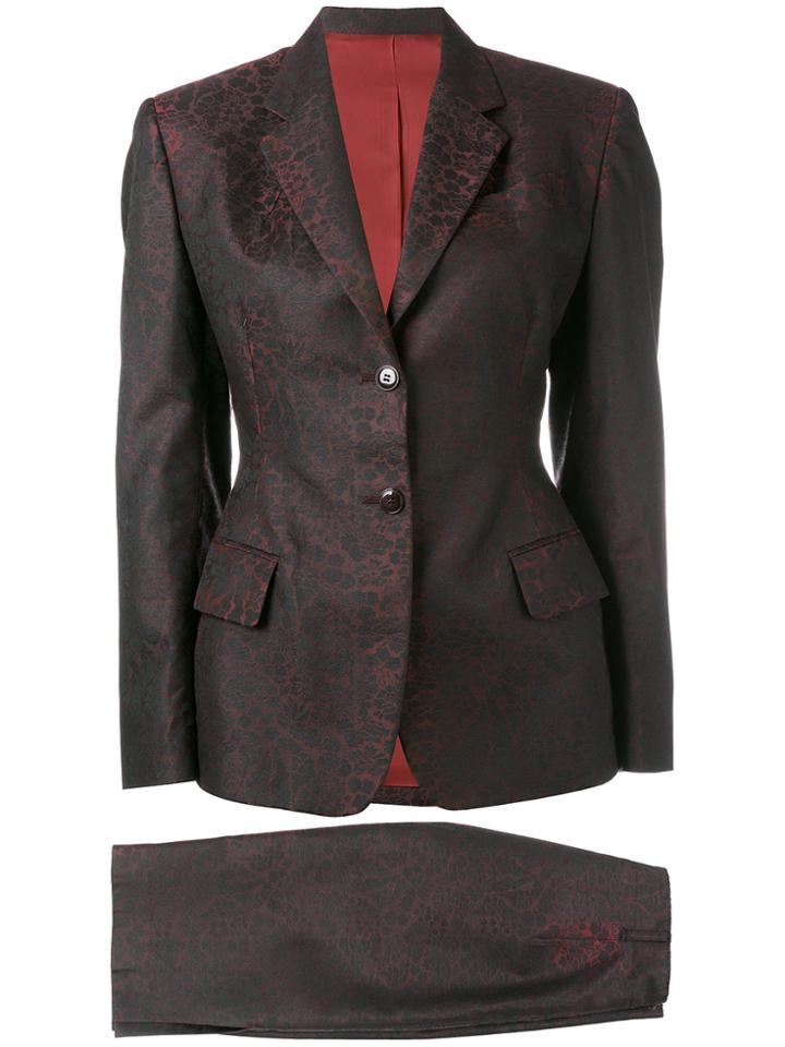 Jean Paul Gaultier Vintage Jacquard Skirt Suit - Red