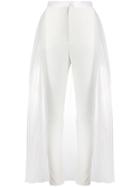 Loulou Tulle Overlay Cropped Trousers - White