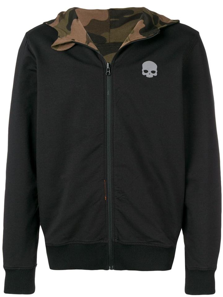 Hydrogen Camouflage Skull Print Hoodie - Black