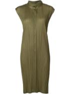 Pleats Please By Issey Miyake Sleeveless Pleated Dress, Women's, Size: 4, Green, Polyester