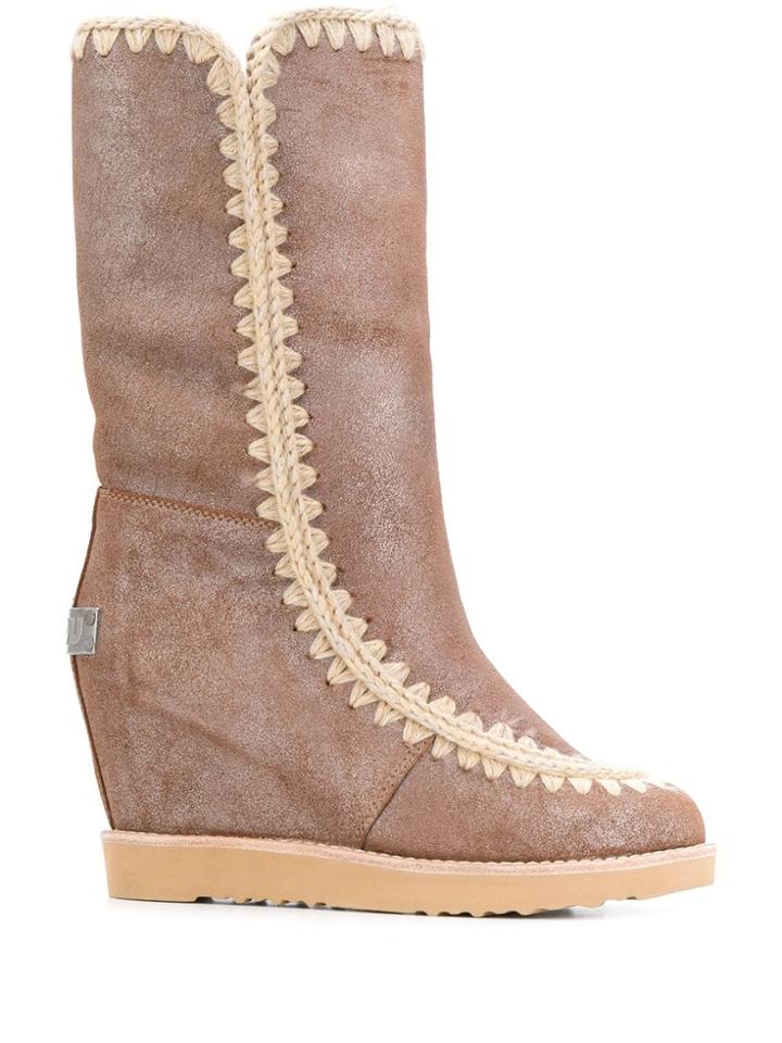Mou French Toe Eskimo Tall Boots - Metallic