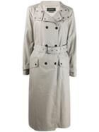 Isabel Marant High Standing Collar Trench Coat - Grey