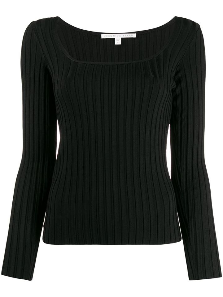 Veronica Beard Square Neck Top - Black