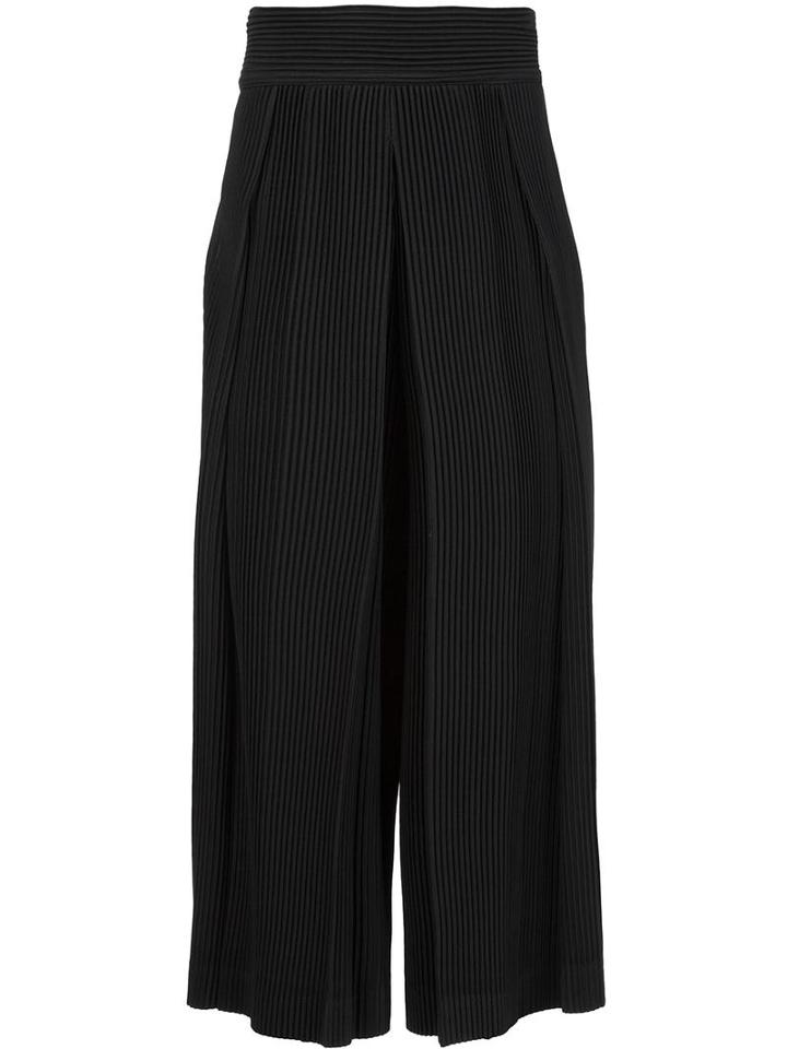 Homme Plissé Issey Miyake Wide-legged Pleated Trousers, Men's, Size: 2, Black, Polyester