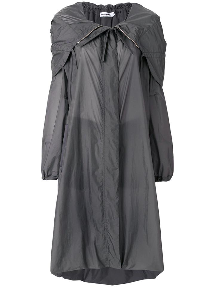 Jil Sander Casual Asymmetric Coat - Grey