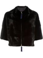 Liska Mink Fur Jacket, Women's, Size: Medium, Black, Silk/mink Fur