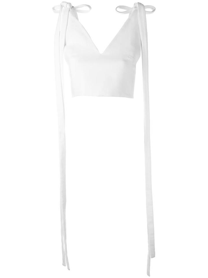 Jacquemus Tie Knot Detail Top, Women's, Size: 38, White, Cotton