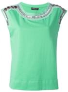 Twin-set Embellished Tank, Women's, Size: L, Green, Cotton/polyester