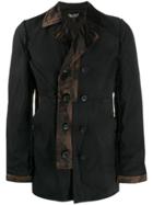 Black Comme Des Garçons Metallic Panels Double-breasted Jacket