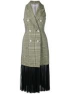 Adeam Check Double Breasted Dress - Green