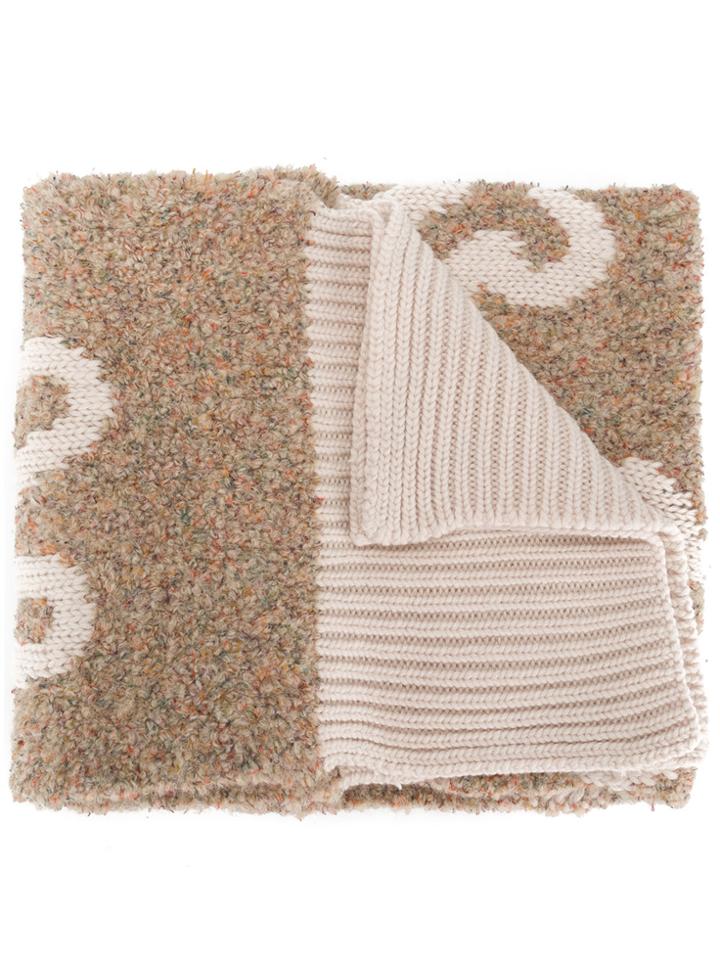 See By Chloé Patterned Thick Wrap Scarf - Nude & Neutrals