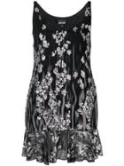 Just Cavalli Sleeveless Embroidered Mini Dress - Black