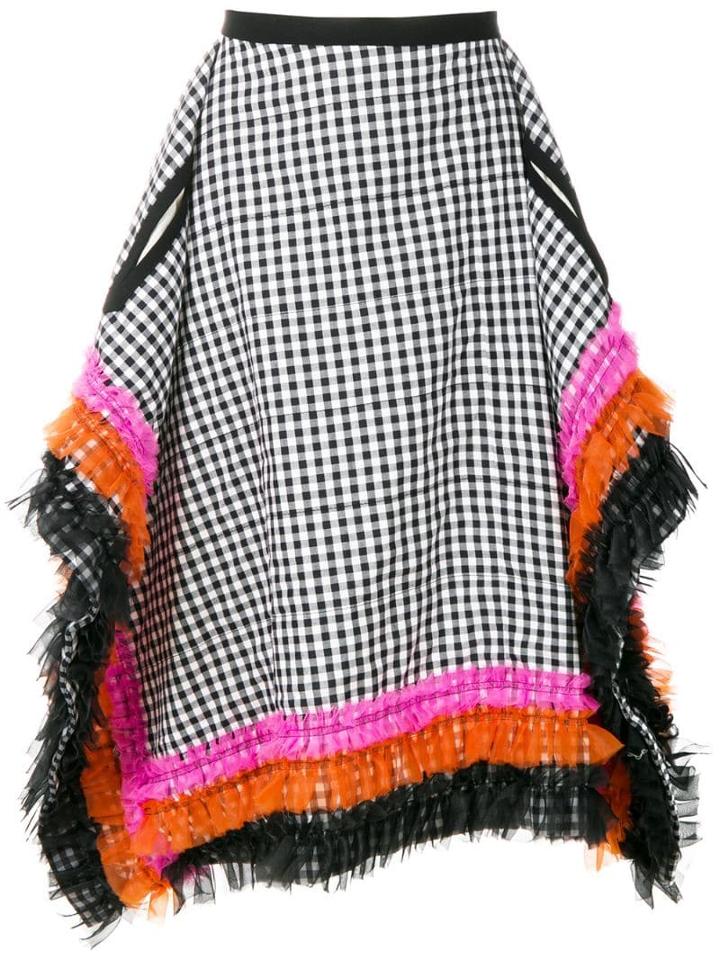 Comme Des Garçons Pre-owned Gingham Check Square Skirt - Blue