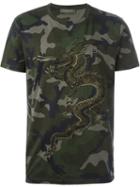 Valentino Dragon Embroidered Camouflage T-shirt
