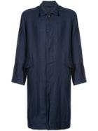 Casey Casey Creased Single Breasted Coat - Blue