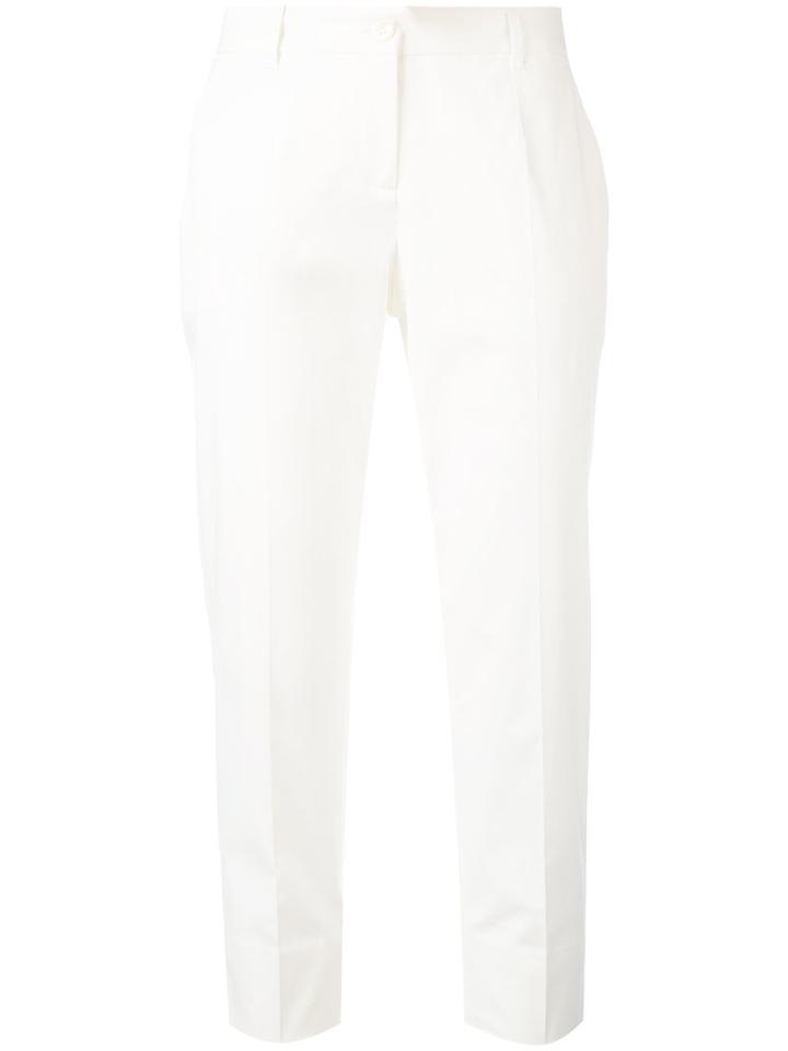 Dolce & Gabbana - Cropped Trousers - Women - Cotton/spandex/elastane - 40, Nude/neutrals, Cotton/spandex/elastane