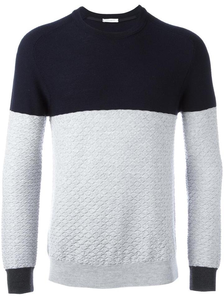Paolo Pecora Round Neck Jumper, Men's, Size: Xxl, Blue, Virgin Wool