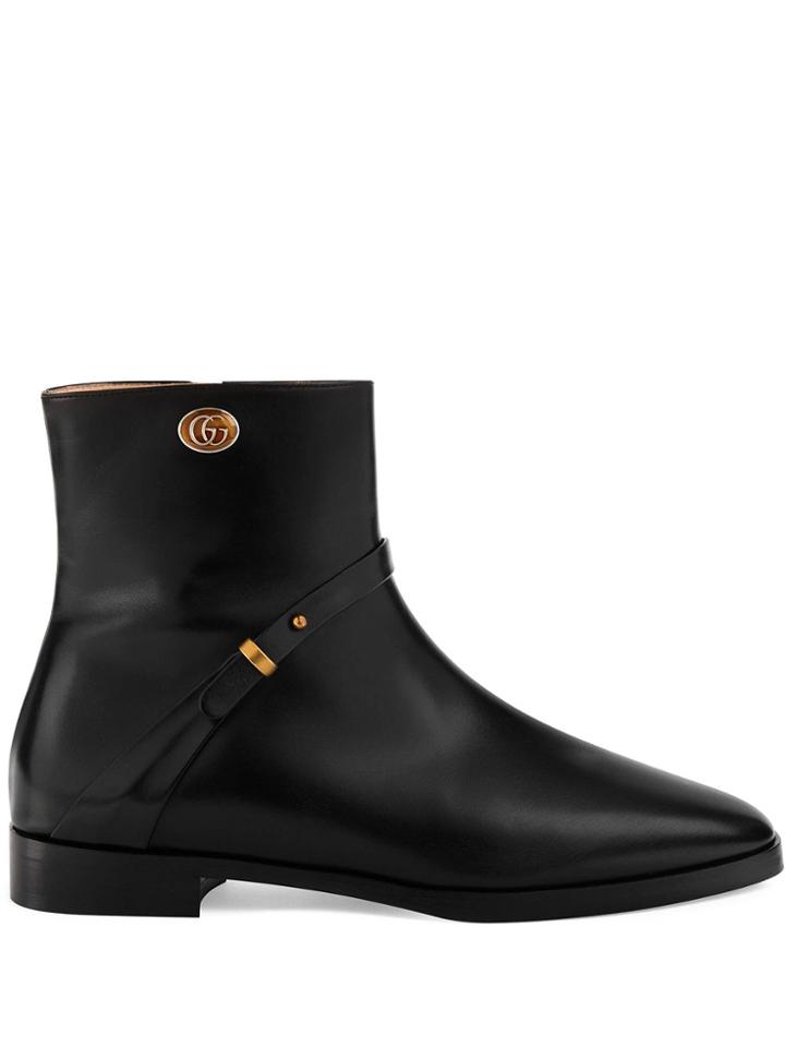 Gucci Strap Detail Ankle Boots - Black