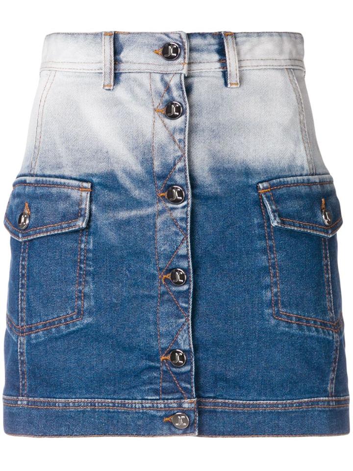 Just Cavalli Front Button Mini Skirt - Blue