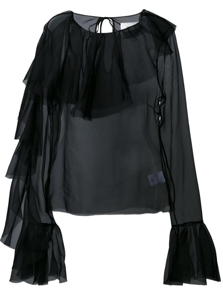 Marques'almeida Ruffle Organza Long Sleeve Top