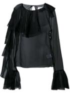 Marques'almeida Ruffle Organza Long Sleeve Top