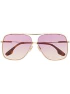 Victoria Beckham Vb132s Aviator Sunglasses - Gold