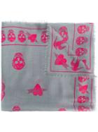Alexander Mcqueen Tattoo Skull Scarf, Women's, Grey, Silk/modal