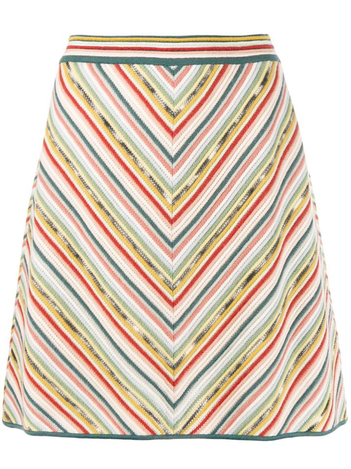 Missoni Short Striped Skirt - Green